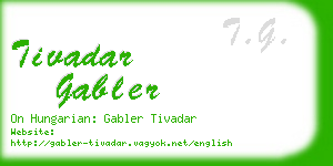 tivadar gabler business card